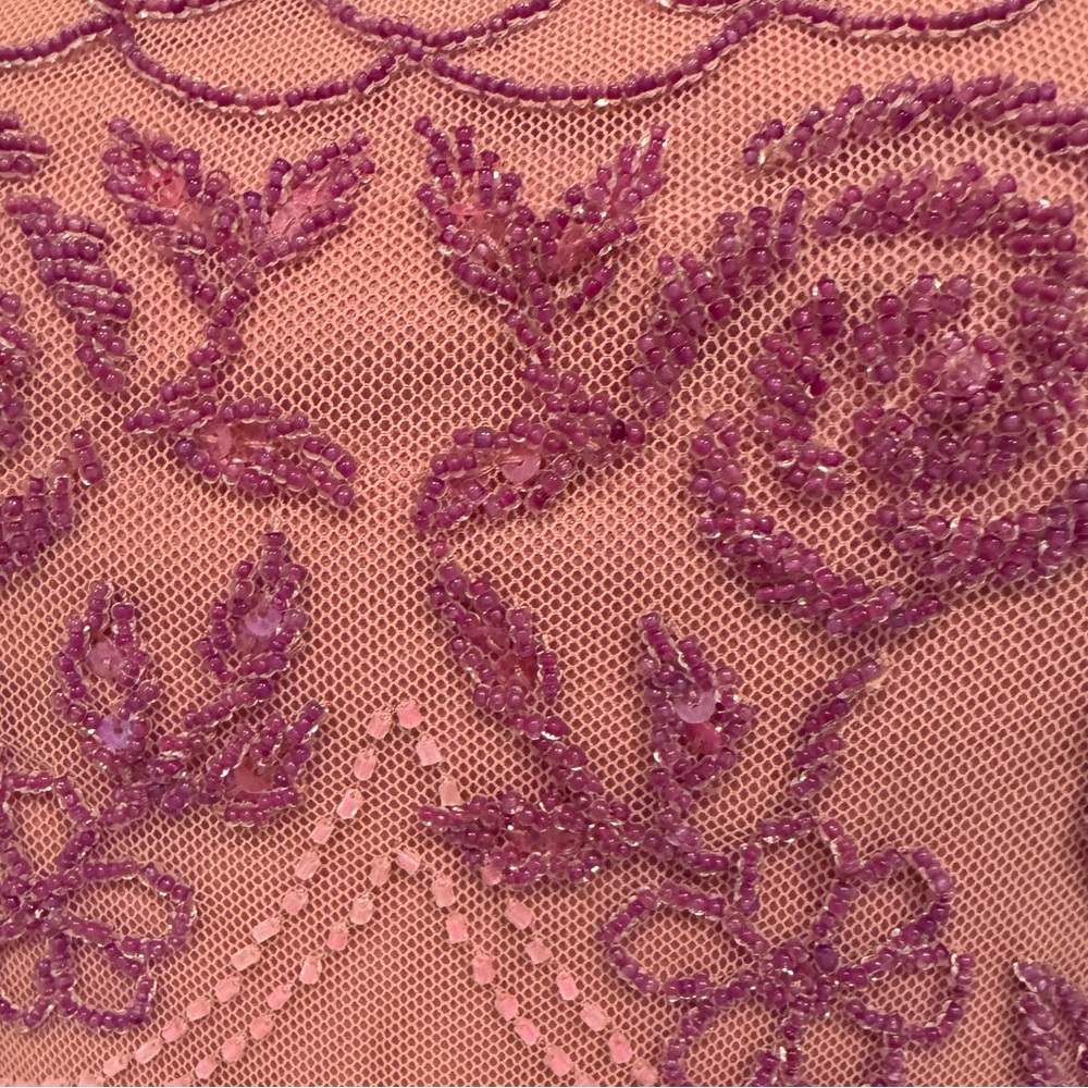 Attitudes by Debra hand, beaded pink camisole top - Picture 5 of 8
